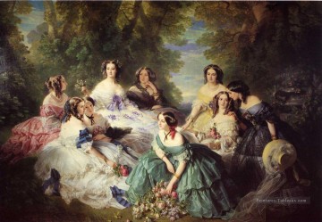 Franz Xaver Winterhalter œuvres - L’impératrice Eugénie entourée de ses dames en attendant Franz Xaver Winterhalter